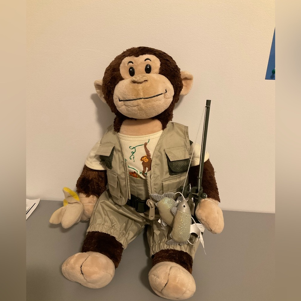 Build A Bear Smile Monkey with Safari Outfit